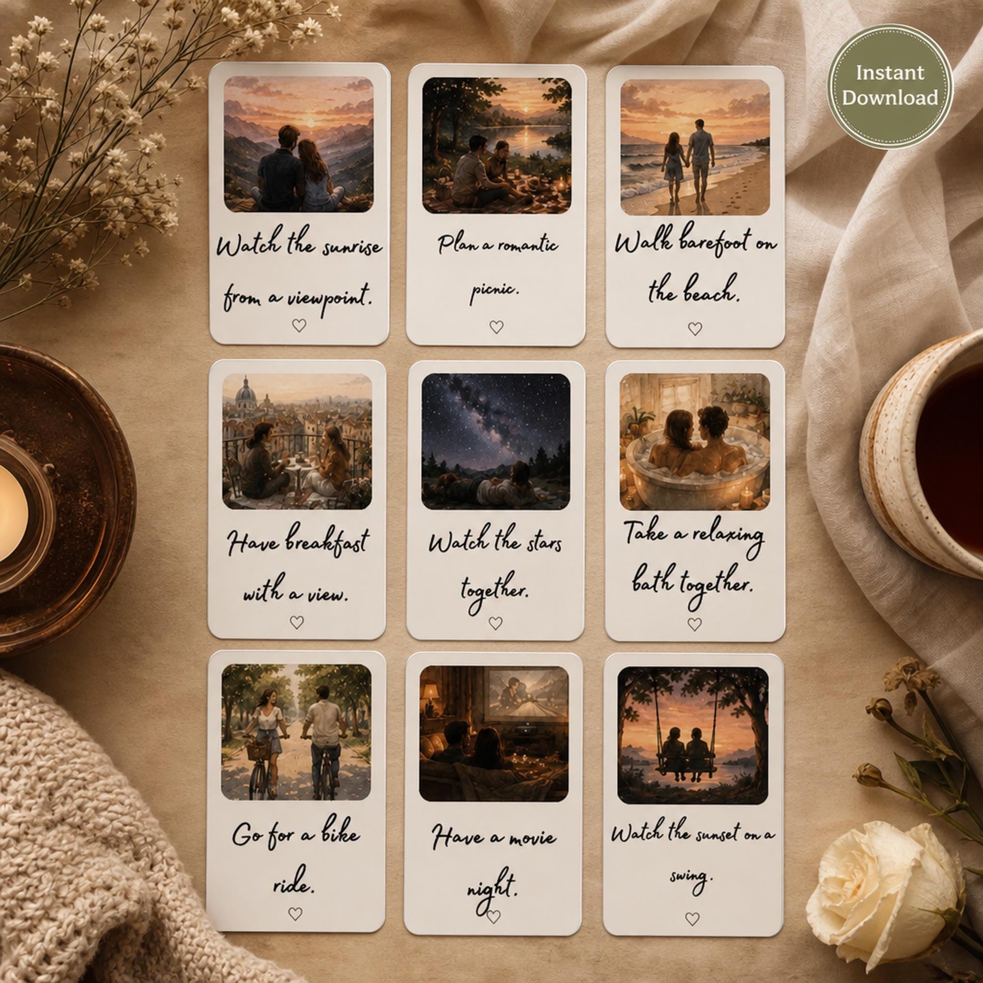 Date Night Cards | Printable Couples Activity Deck | Anniversary Honeymoon Present