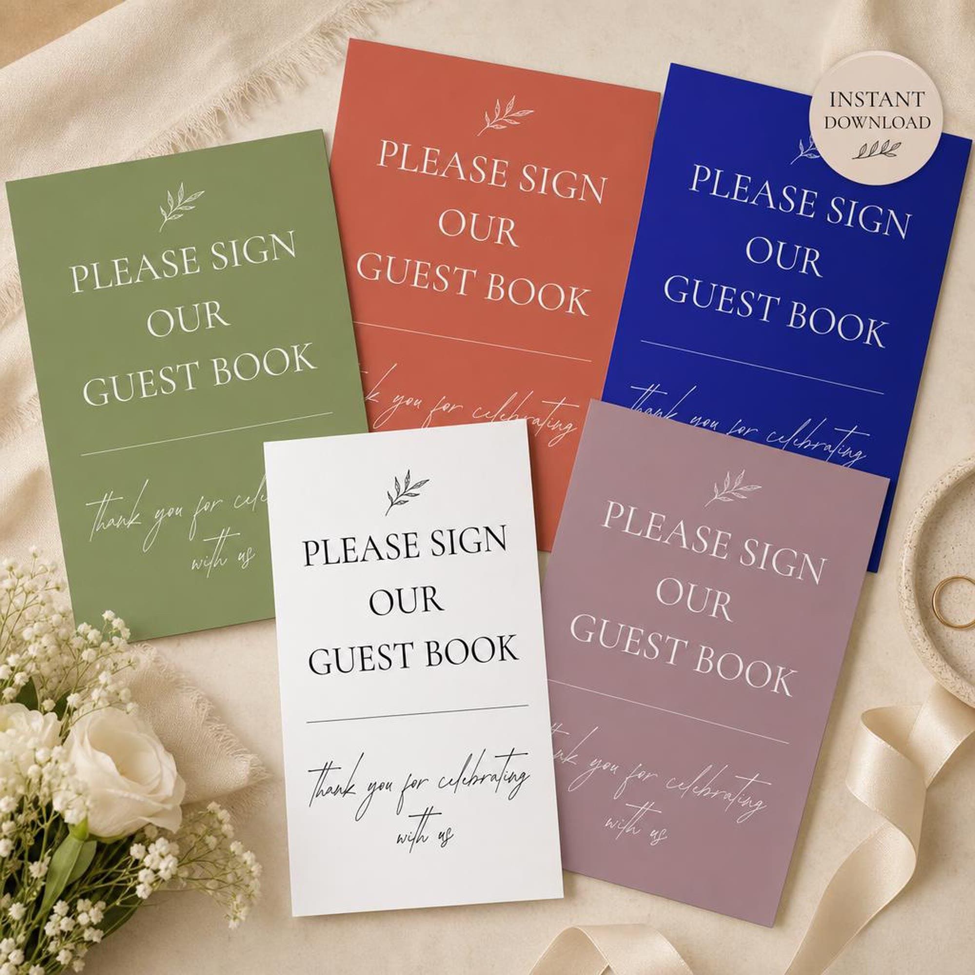 Wedding Guest Book Sign | Printable Reception Table Decor | Bride and Groom Celebration